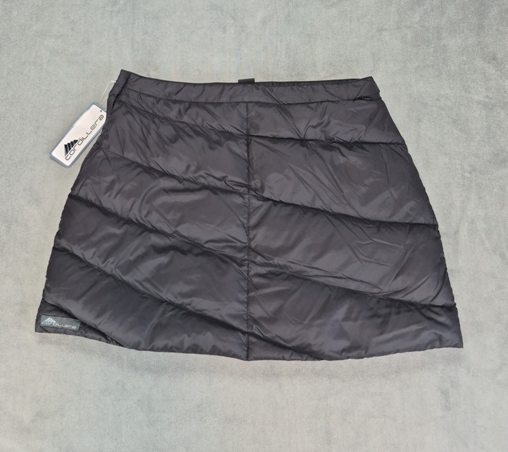 Cordillera Black Goose Down 80/20 Filled Packable Snow Flurry Mini Skirt M NEW